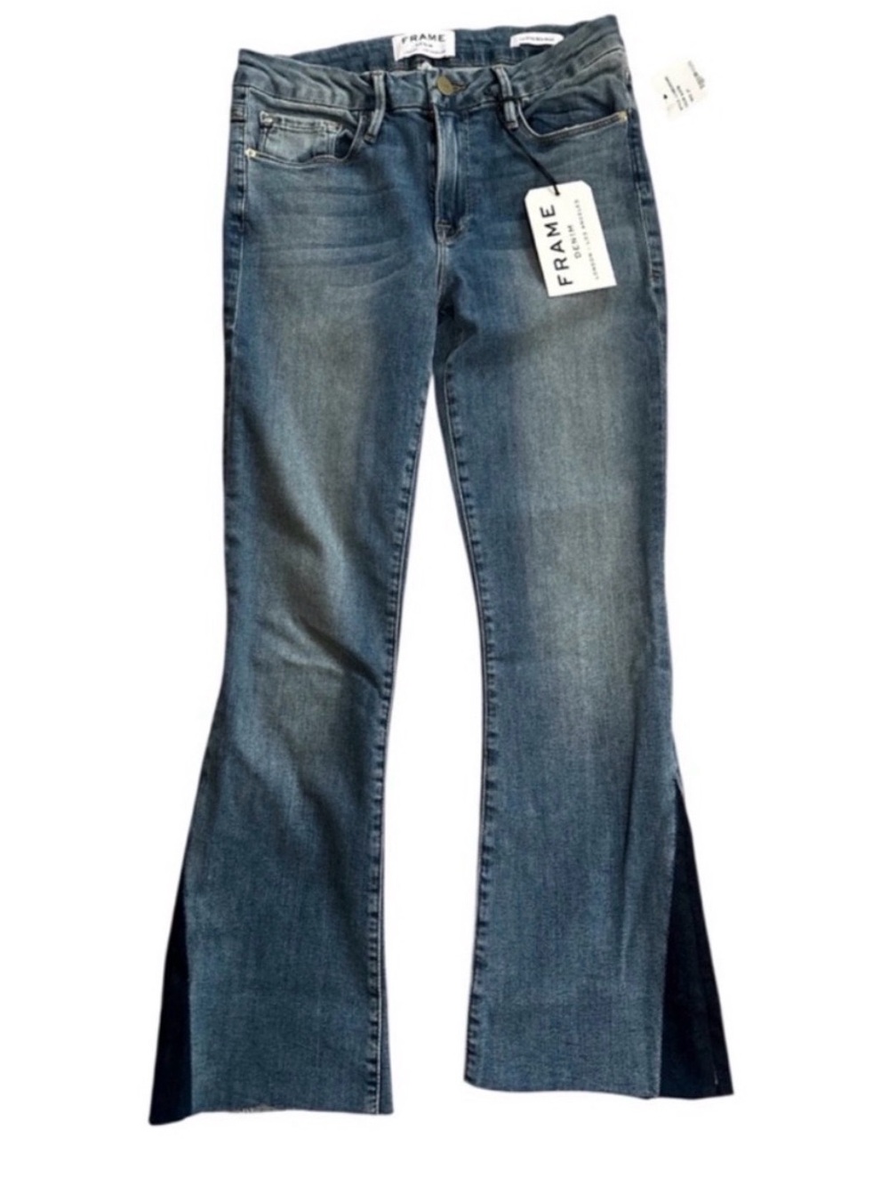 Frame Denim Women's Blue Crop Kick Flare Jeans